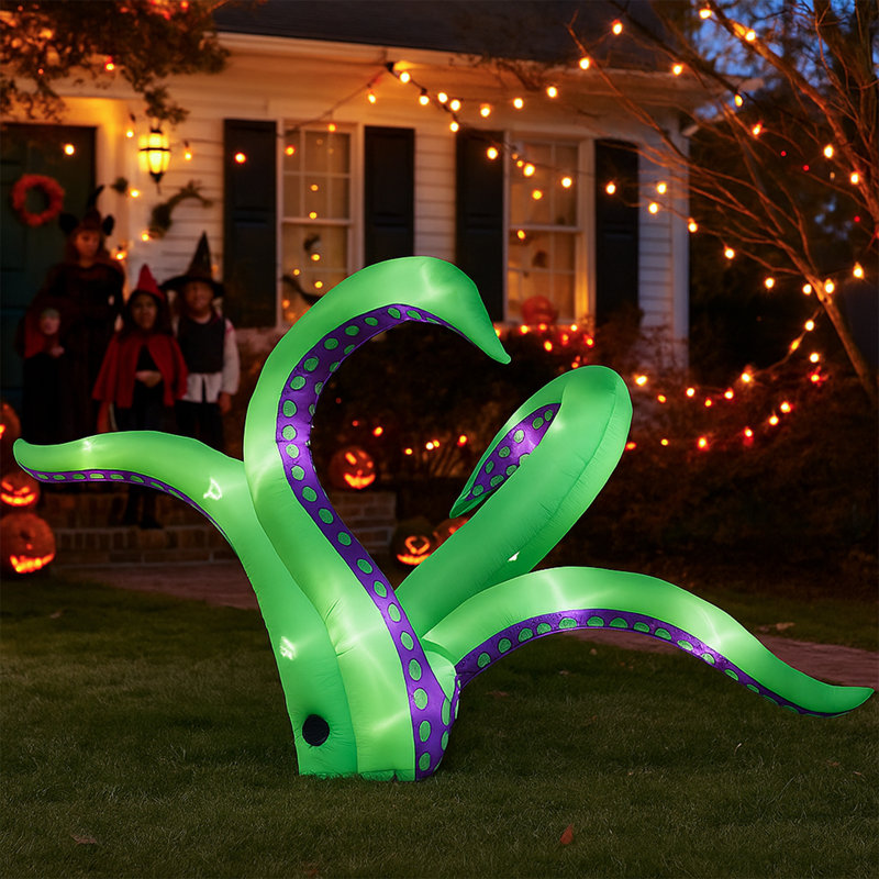 2 Pack 6.9FT Halloween Inflatable Octopus Tentacles Outdoor Decorations