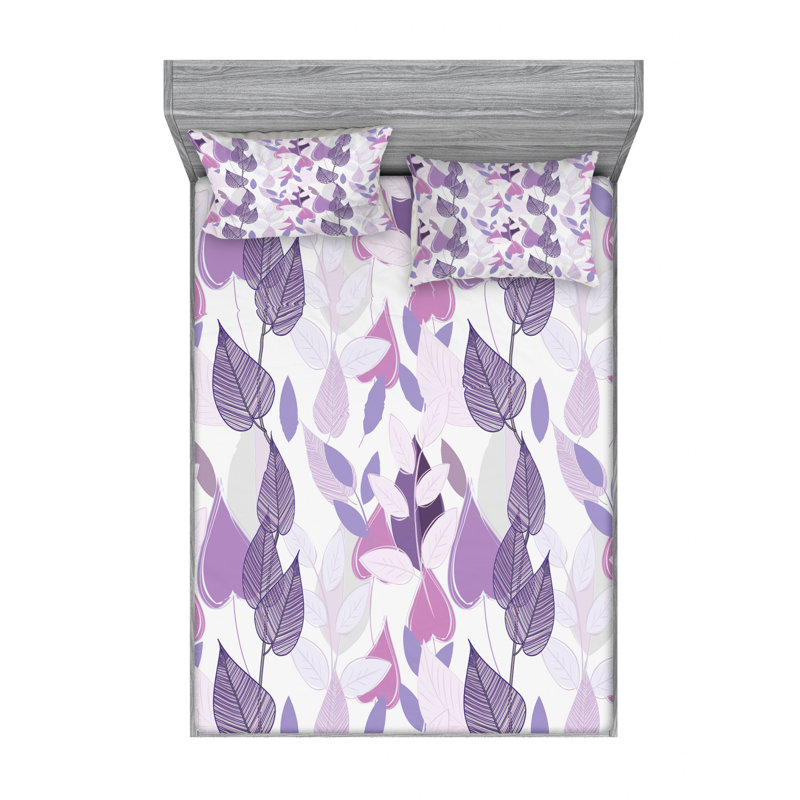 Spring Microfiber Floral Sheet Set, Twin Sheet Set, Lavender Floral