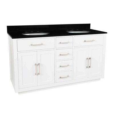 Nahlani 60'' Double Bathroom Vanity with Marble Top