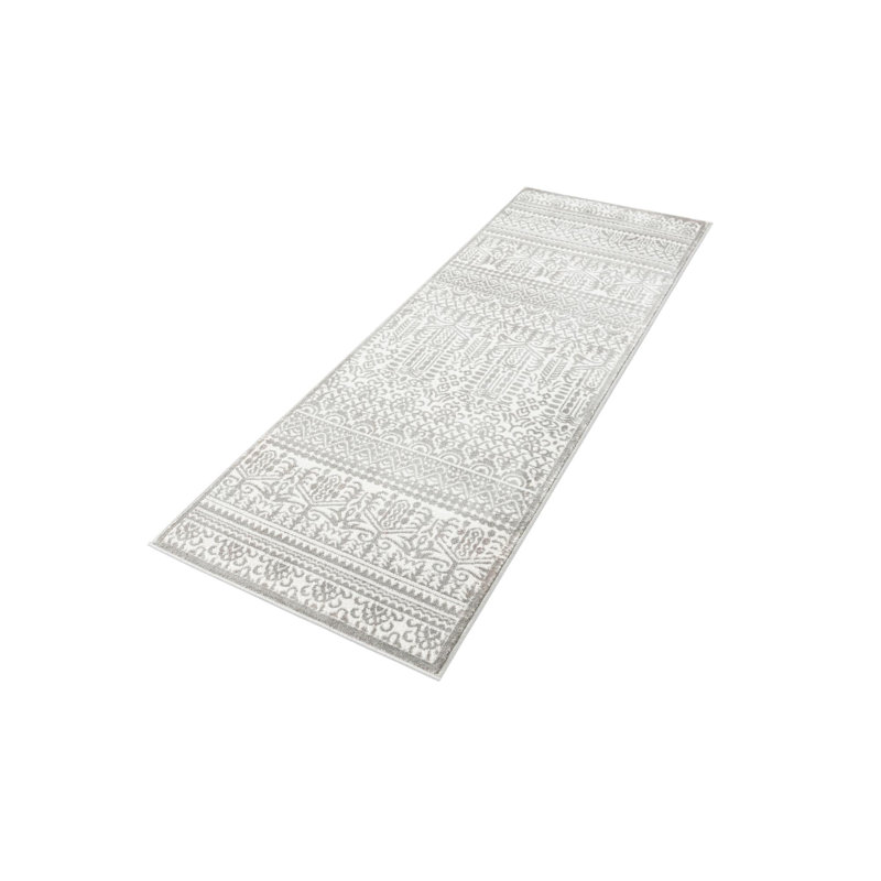 Tapis gris-ivoire Southwestern / Lodge Onyxx, Tapis de couloir 2 pi 7 po x 8 pi