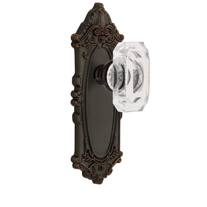 Poignée de porte en cristal Grandeur Grande Victorian, 2 3/4", Bronze intemporel