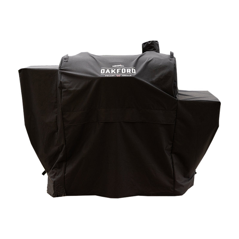 Oakford Heavy-Duty Pellet Grill Cover, Compatible with Oakford Wood Pellet Grill Model 910-05003, Full-Length BBQ Cover with Vented Mesh and Secure Straps, Black - 700-05003