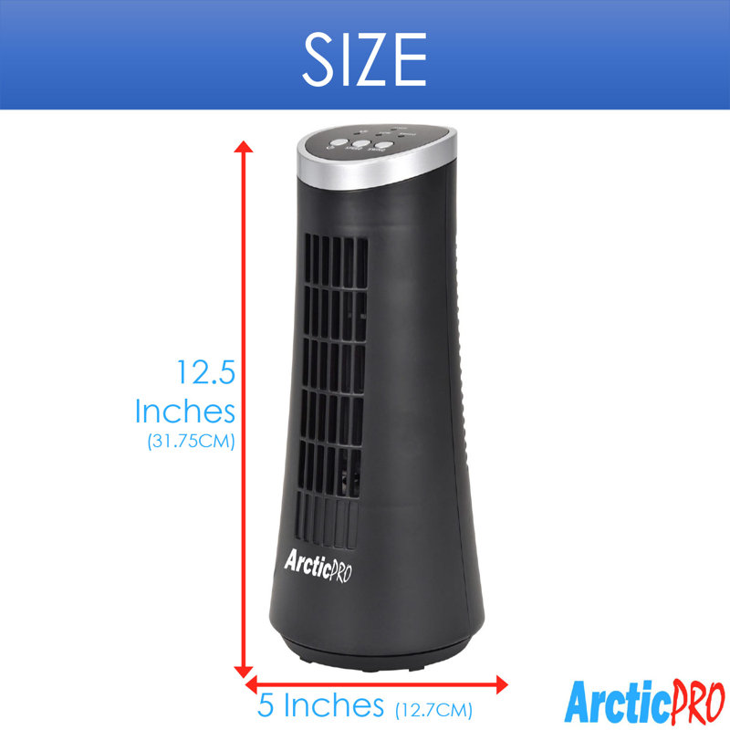 Desktop Slim Mini 13" Oscillating Tower Fan, Black