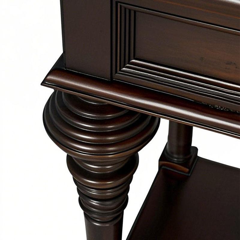 Console Retro Classical, H 33,86 po x l 59,06 po x P 17,72 po, Bois brun foncé