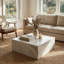 Table basse carrée en marbre naturel - Luxe moderne avec lumière DEL à intensité variable-524244773