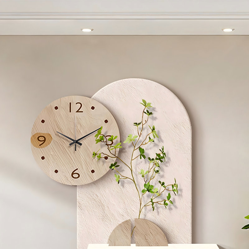 Horloge murale décorative beige de 70 cm (27,56 po)