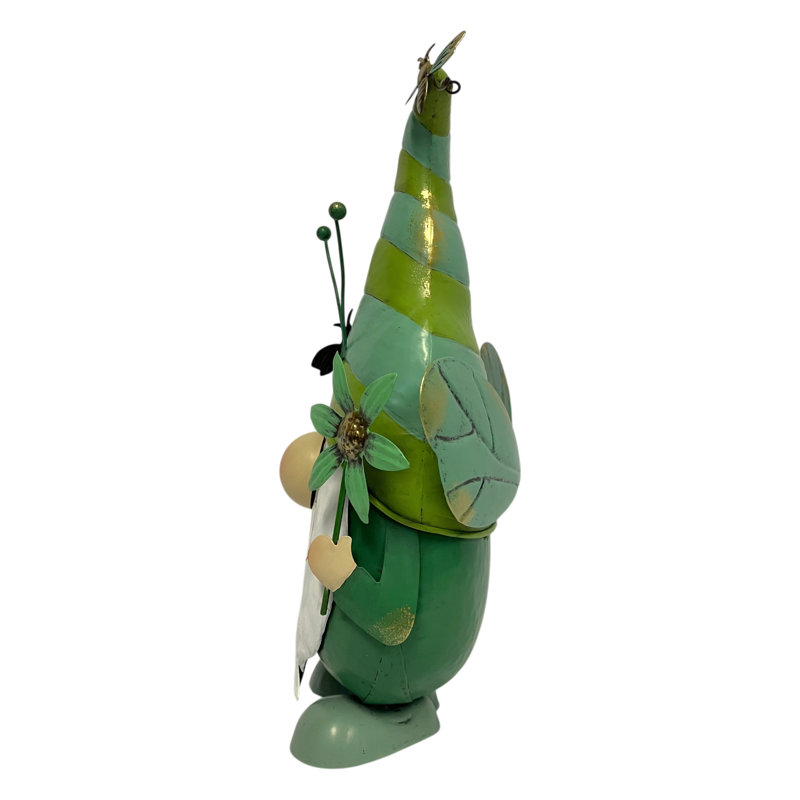 Statue de jardin verte gnome volant