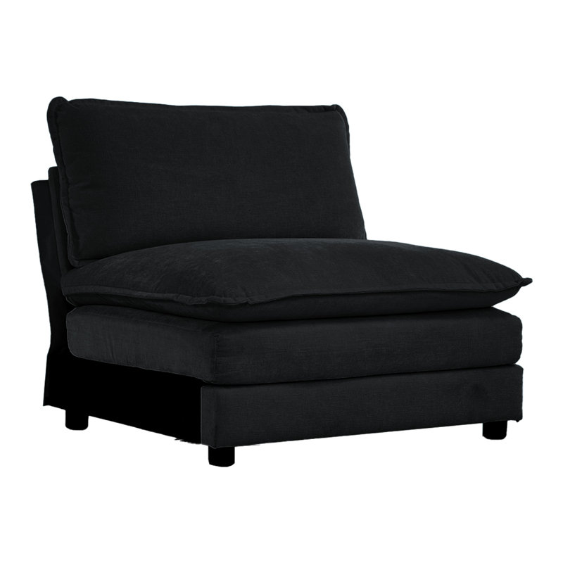 Canapé sans accoudoirs en chenille 35,04 po Daquion, Noir