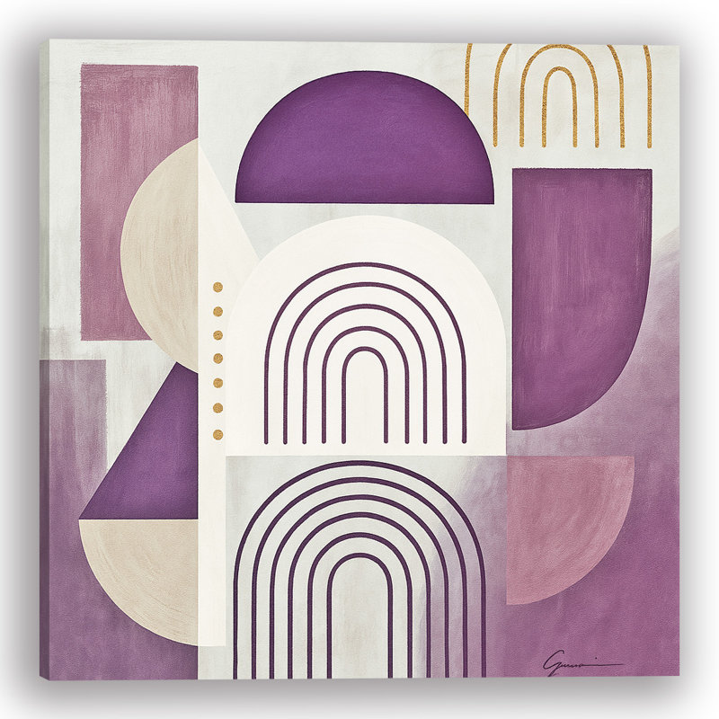 "Lavender Arches" Wrapped Canvas Geometric Wall Art, 40" H x 40" W