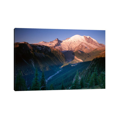 Mt Rainier As Seen at Sunrise, Mt Rainier National Park 1 Piece Wrapped Canvas Wall Art