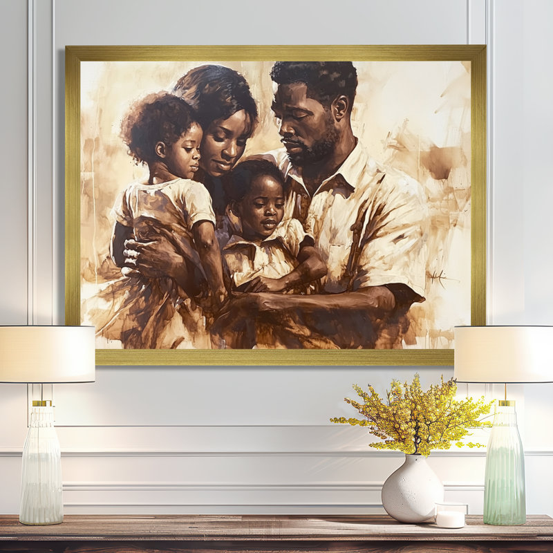 Famille afro-américaine II - art mural afro-américain, Reproduction encadrée d'une seule photo sans pass, H 24 po x l 32 po