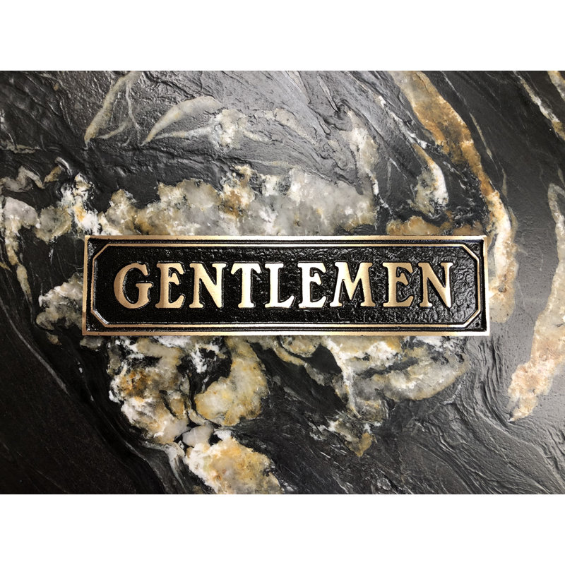 Enseigne de porte gentlemen’s, Laiton poli noir