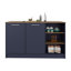 Îlot de cuisine H 35,7 po, 2 portes, 7 tablettes, bleu Alby - Cuisine-2127943045