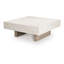 Table basse Laina, plateau carré de 42 po, pieds larges, brun grisâtre