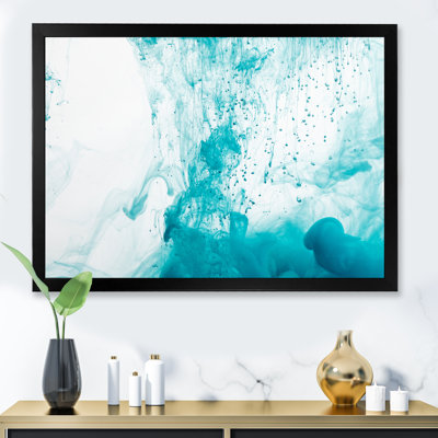 «Blue and White Mixing In Marble», œuvre d'art moderne sur toile