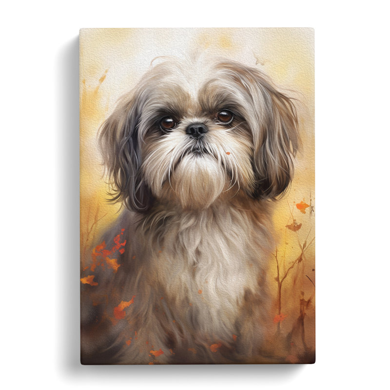 Shih Tzu Tachisme - Wrapped Canvas, 60cm H x 40cm W x 3cm D