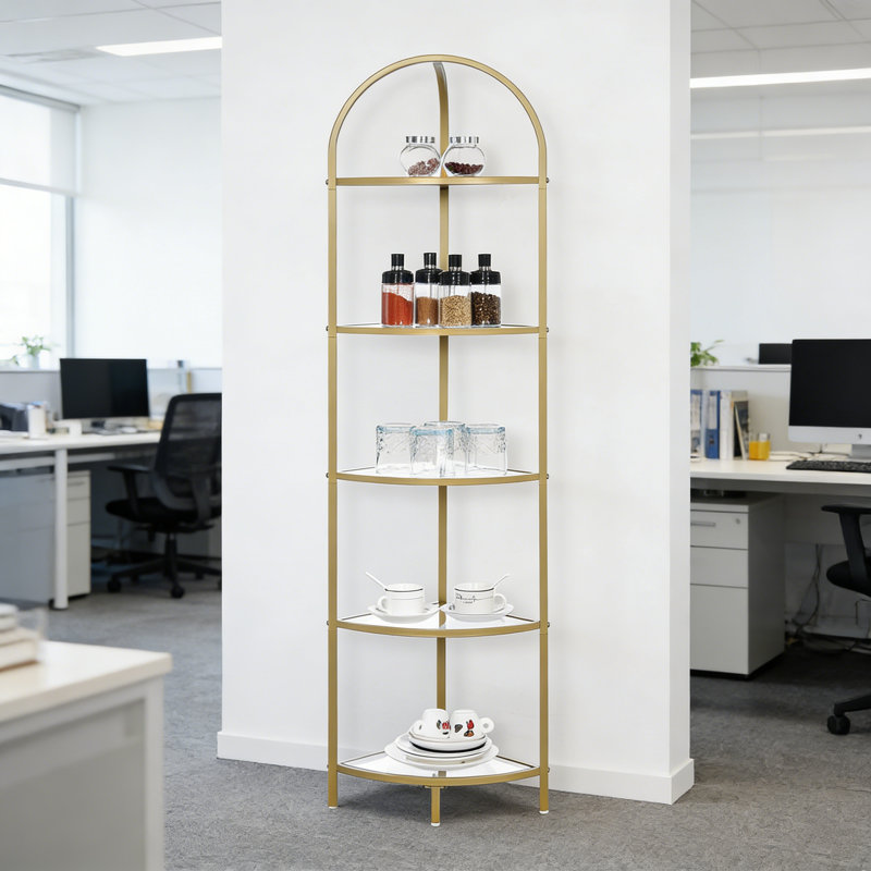 25.9cm W Corner Bookcase, (5 Shelves) 158cm. H x 25.9cm. W x 25.9cm. D