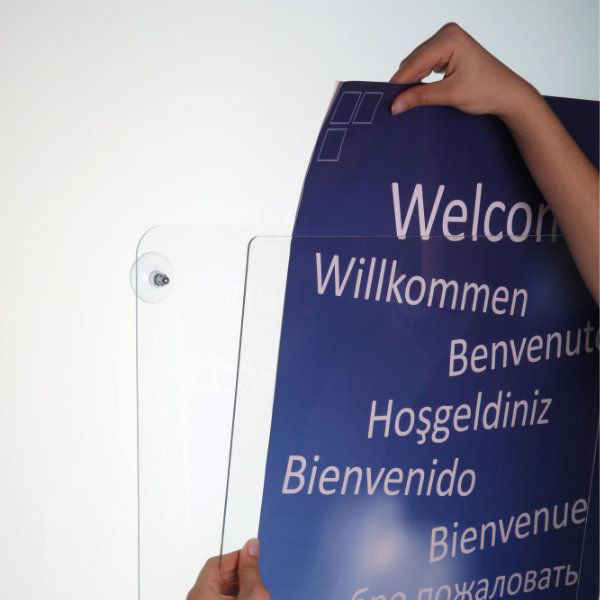 Sign Holder for Window, 12.4" H x 11.73" W x 0.47" D