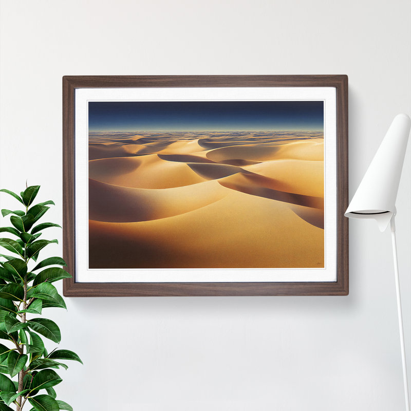 Fancy Desert - Single Picture Frame Painting, 46cm H x 64cm W x 2cm D, Walnut