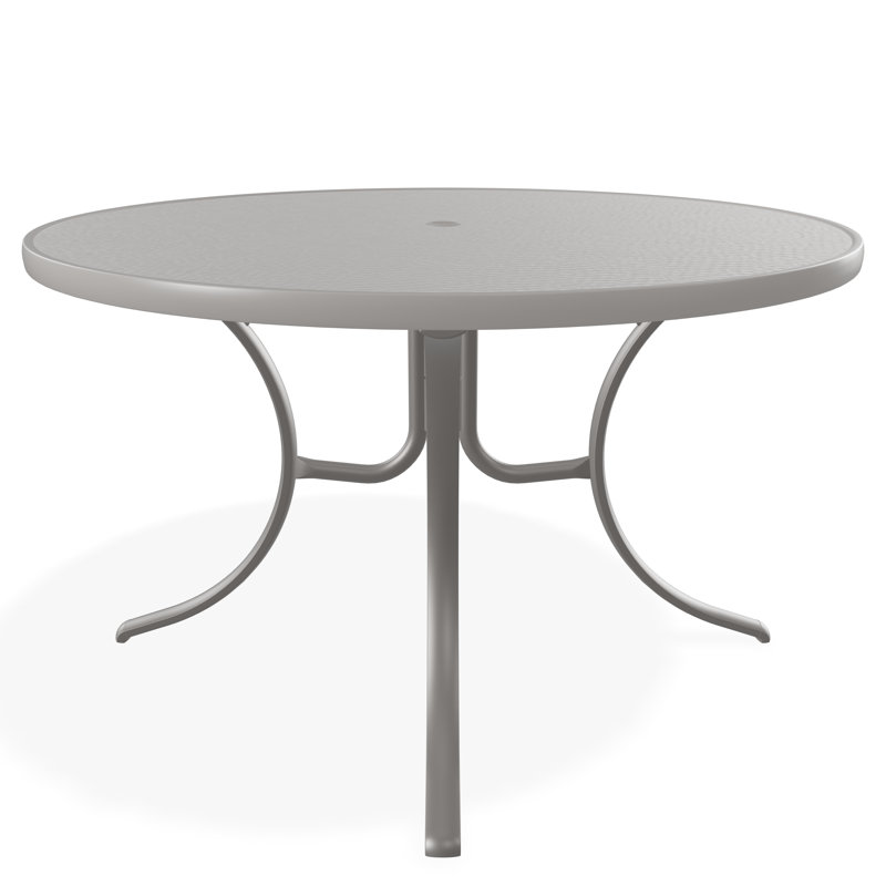 Outdoor Round Dining Table, Gray/Warm Gray