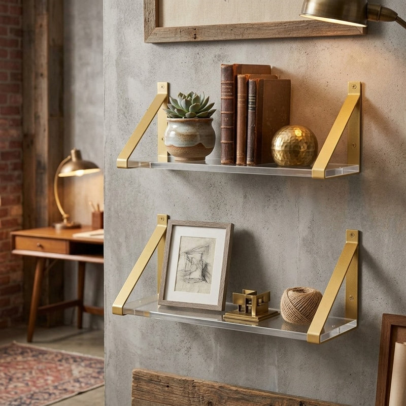 2 Piece Acrylic Floating Shelf
