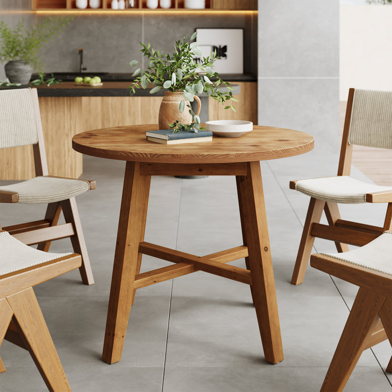 Round Unfinished Solid Wood Dining Table