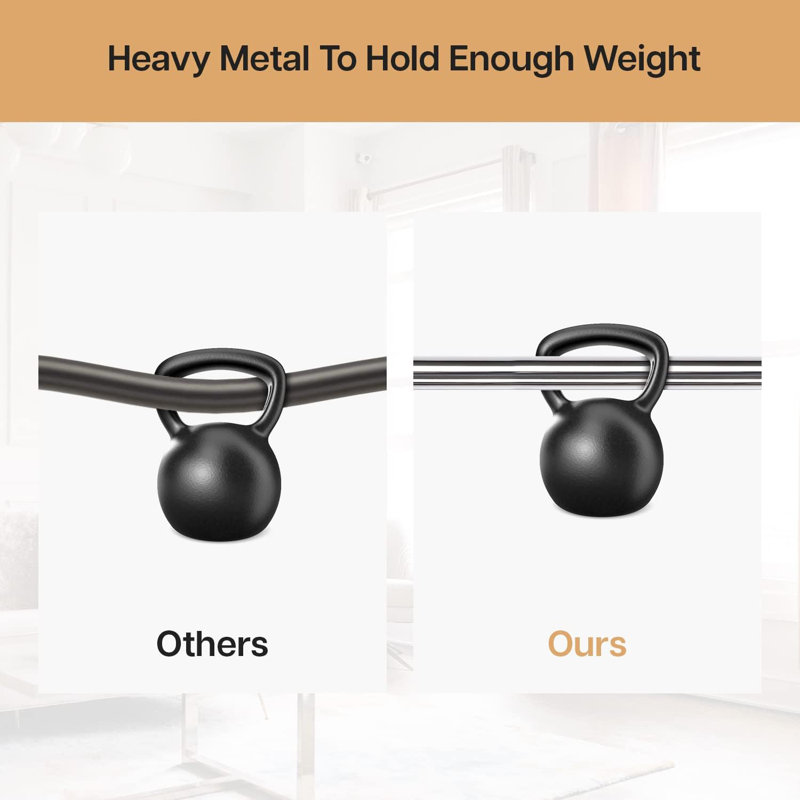 Adjustable Plain Metal Ball Curtain Rod, 120-210 Cm, Chrome