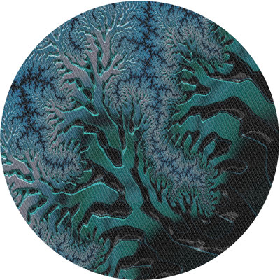 Tapis noir/vert/bleu