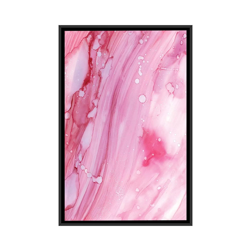 «Pink Galaxy», impression sur toile, H 26 po x l 18 po x P 1,5 po, Toile avec cadre noir, Pas de tapis