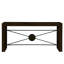 Console rétro en bois de style campagnard, structure en métal angulaire, espresso antique, idéale pour l'entrée ou le salon