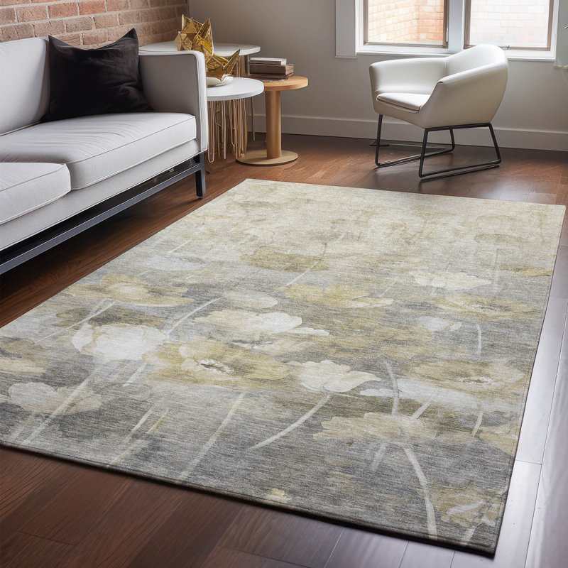 Premium Machine Washable Cerrito Beige Rug, Rectangle 3' x 5'