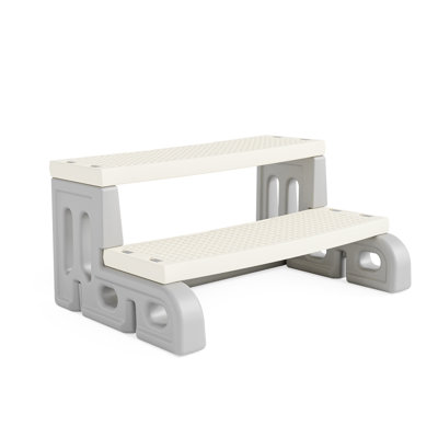 Winado 2-Step HDPE Pool Ladder For Spa And Hot Tub In Grey And Beige
