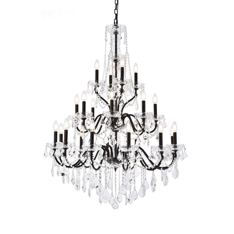 Dagmar 24 - Light Dimmable Tiered Chandelier, Dark Bronze