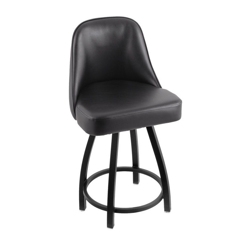 Tabouret de bar et de comptoir 840 Grizzly, Noir froissé, Tabouret de comptoir (siège d'une hauteur de 25 p