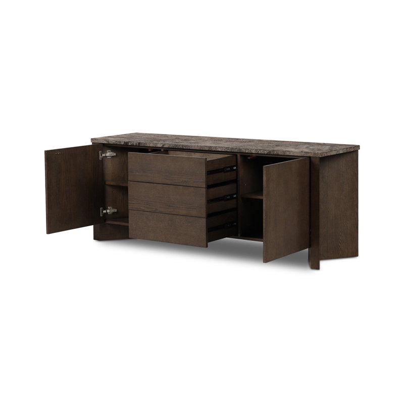 Lawson Media Console-Warm Grey Marble