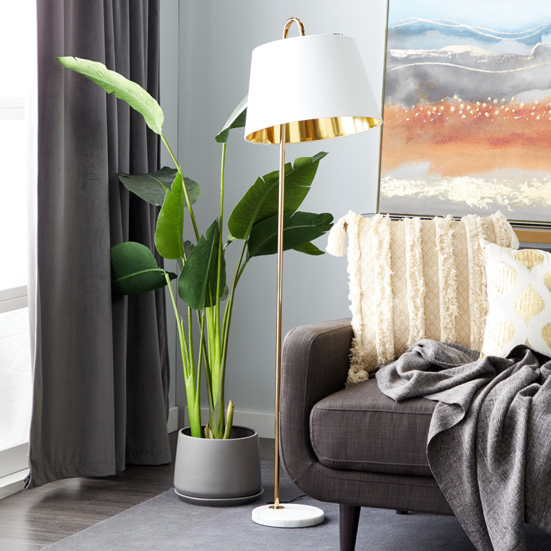 Lampe sur pied standard 59,5 po Marsha, Blanc