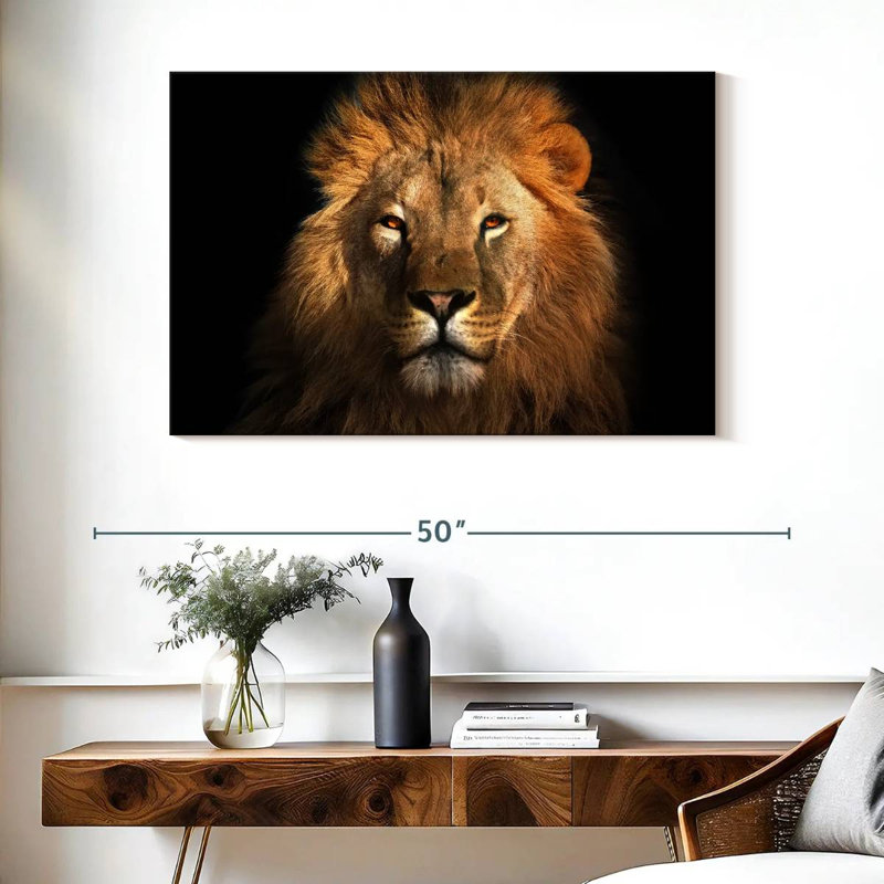 Tête de lion féroce Brampt, H 26 po x l 39 po