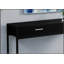 Console étroite en stratifié noir avec tiroir de rangement et base en métal durable, pour les entrées et les petits espaces.-963523047