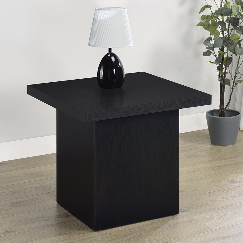 Square Engineered Laminate End Table In Black