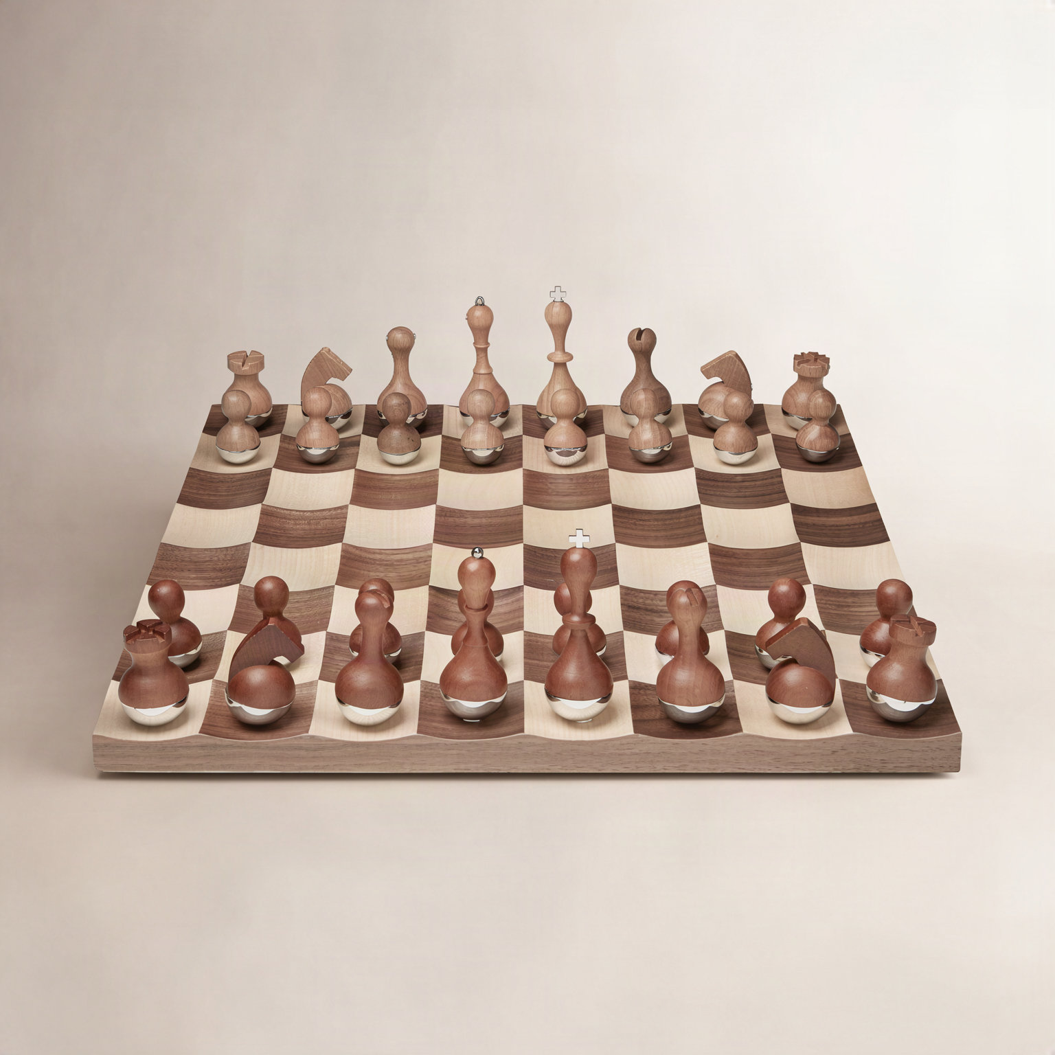Wobble Walnut Chess Set