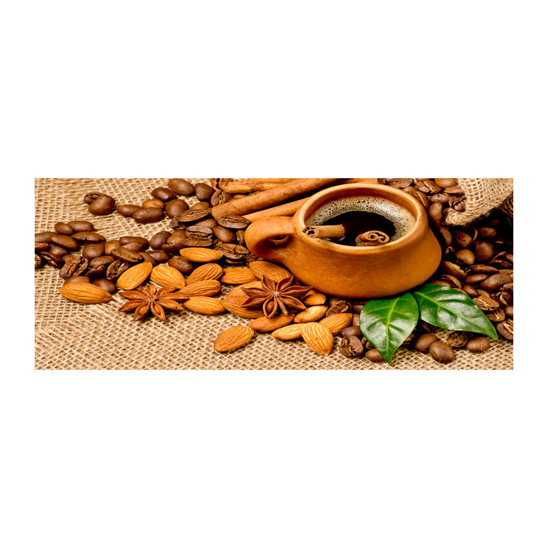 Grains Of Coffee And A Cup - No Frame Print on Canvas