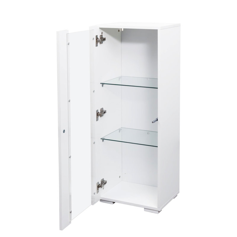 Armoires de rangement avec tablettes en verre et lampe en aluminium - Maximisez l'espace dans la bande pratique pour le bureau
