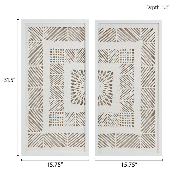 Dakota Fields Framed Geometric Rice Paper Panel Shadowbox Wall Décor   Reviews Wayfair