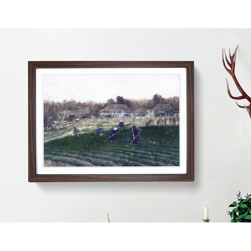 Vegetable Field by Asai Chu - Picture Frame Painting Print, 35cm H x 50cm W x 2cm D, Walnut