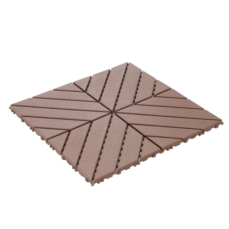 Carreaux de terrasse en plastique emboîtables, paquet de 44 tuiles de patio, 12 po x 12 po carré extérieur imperméable