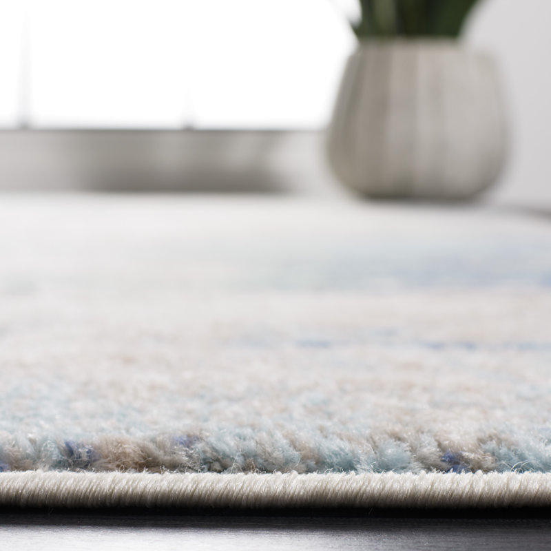 Tapis Strasser 504 en beige / gris-bleu, Rectangle 8 pi x 10 pi
