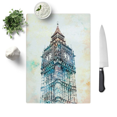Tempered Glass Big Ben London Chopping Board
