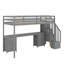 Twin Loft Bed Frame With Built-In Desk And Double Drawers-603485058