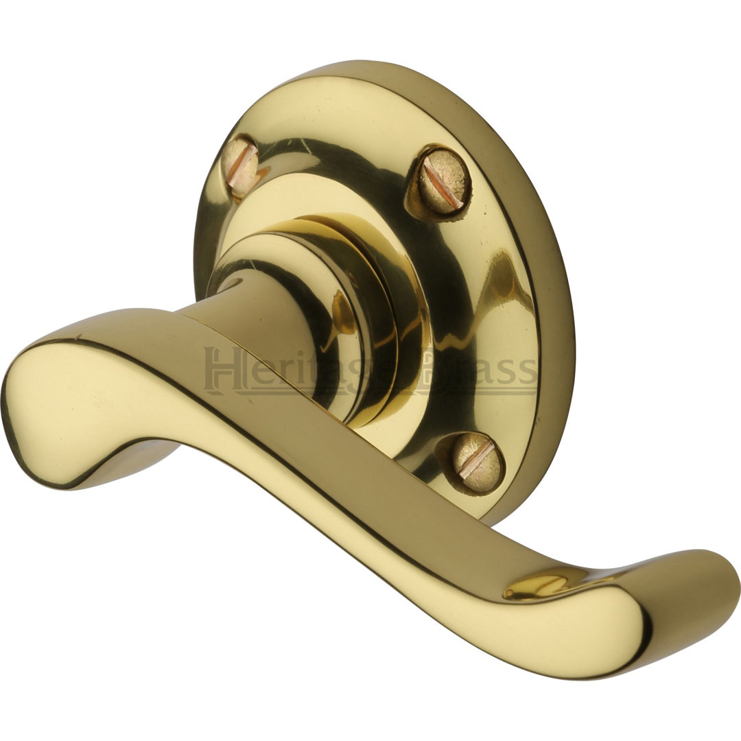 Heritage Brass Heritage Door Handle Lever Latch on 57mm Round Rose Bedford Design