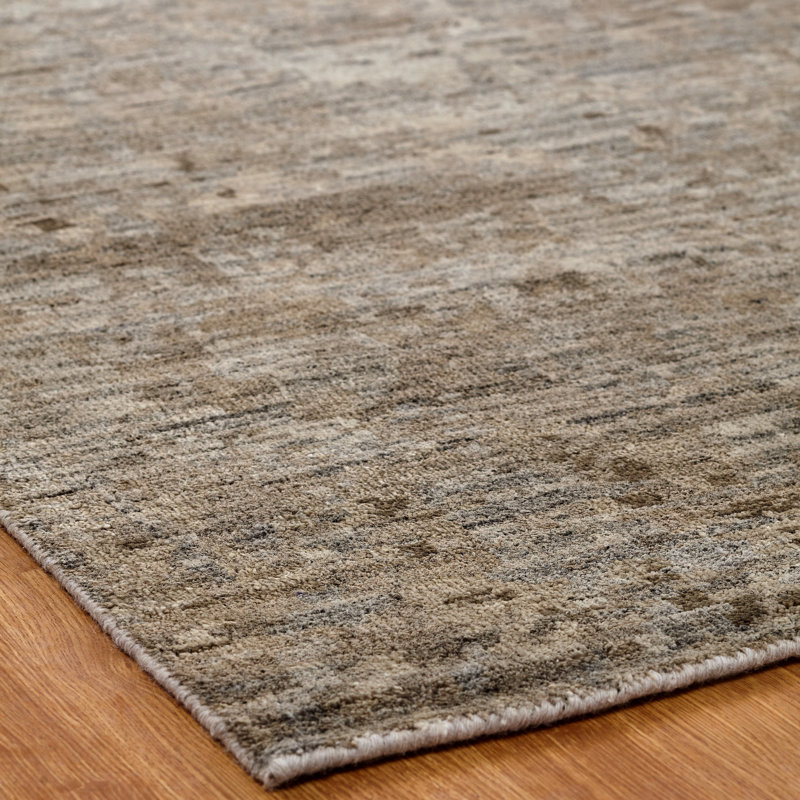 Woehler Abstract Area Rug in Beige, Rectangle 6' x 9'